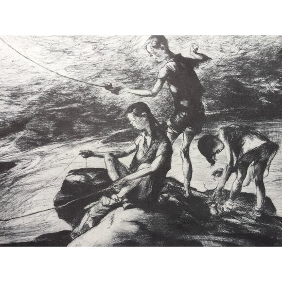 Other - John E Costigan Fishermen Three Vintage Print Lithograph 25943